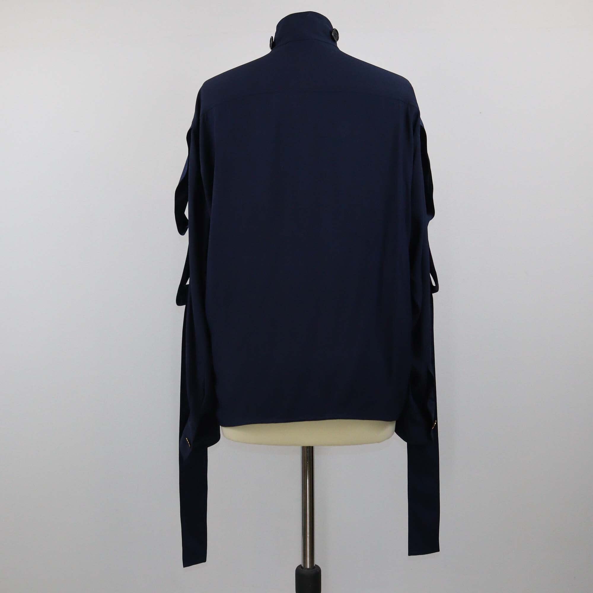 Celine Navy Blue Strappy Blouse Womens Celine 