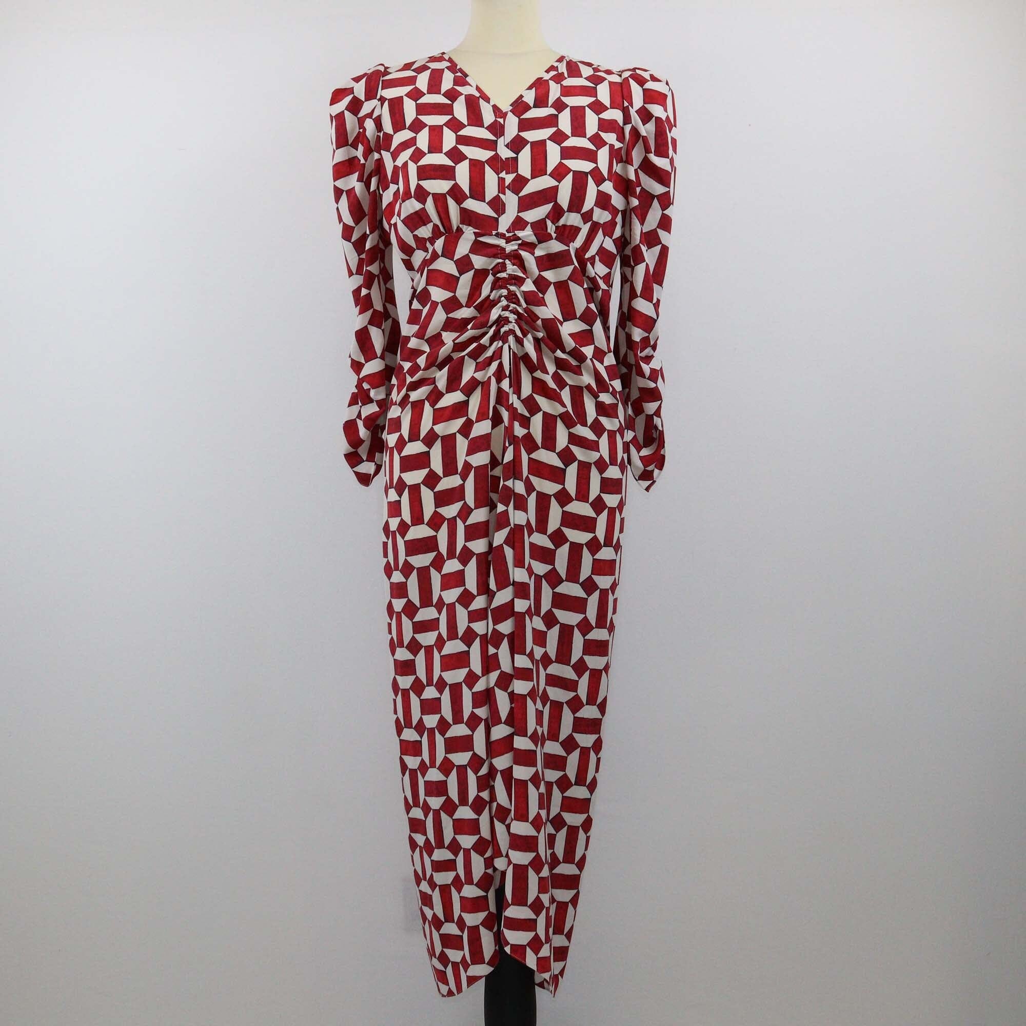 Isabel Marant Red/White Printed Midi Dress Womens Isabel Marant 