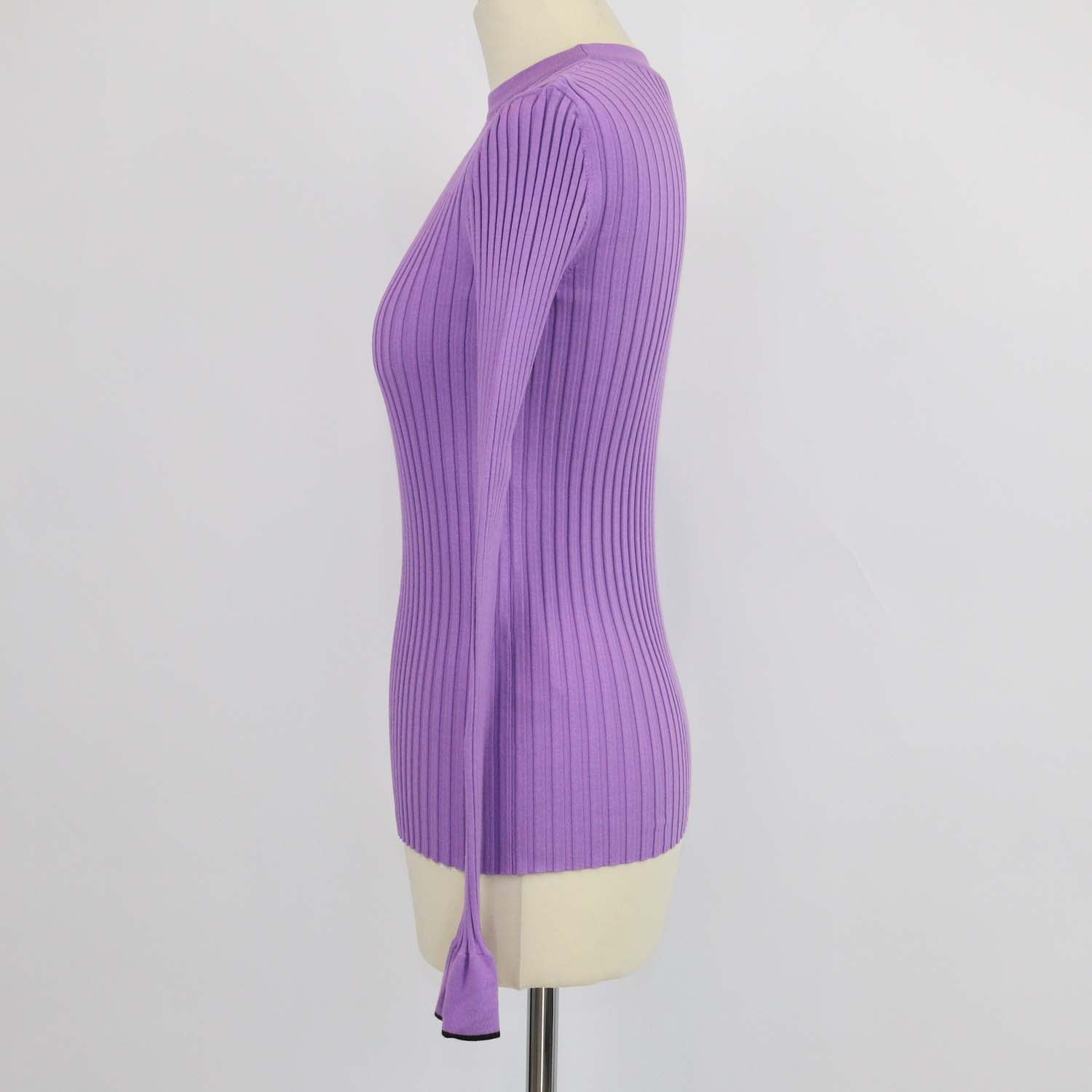 Emilio Pucci Purple Blend Viscose Ribbed Knit Sweater