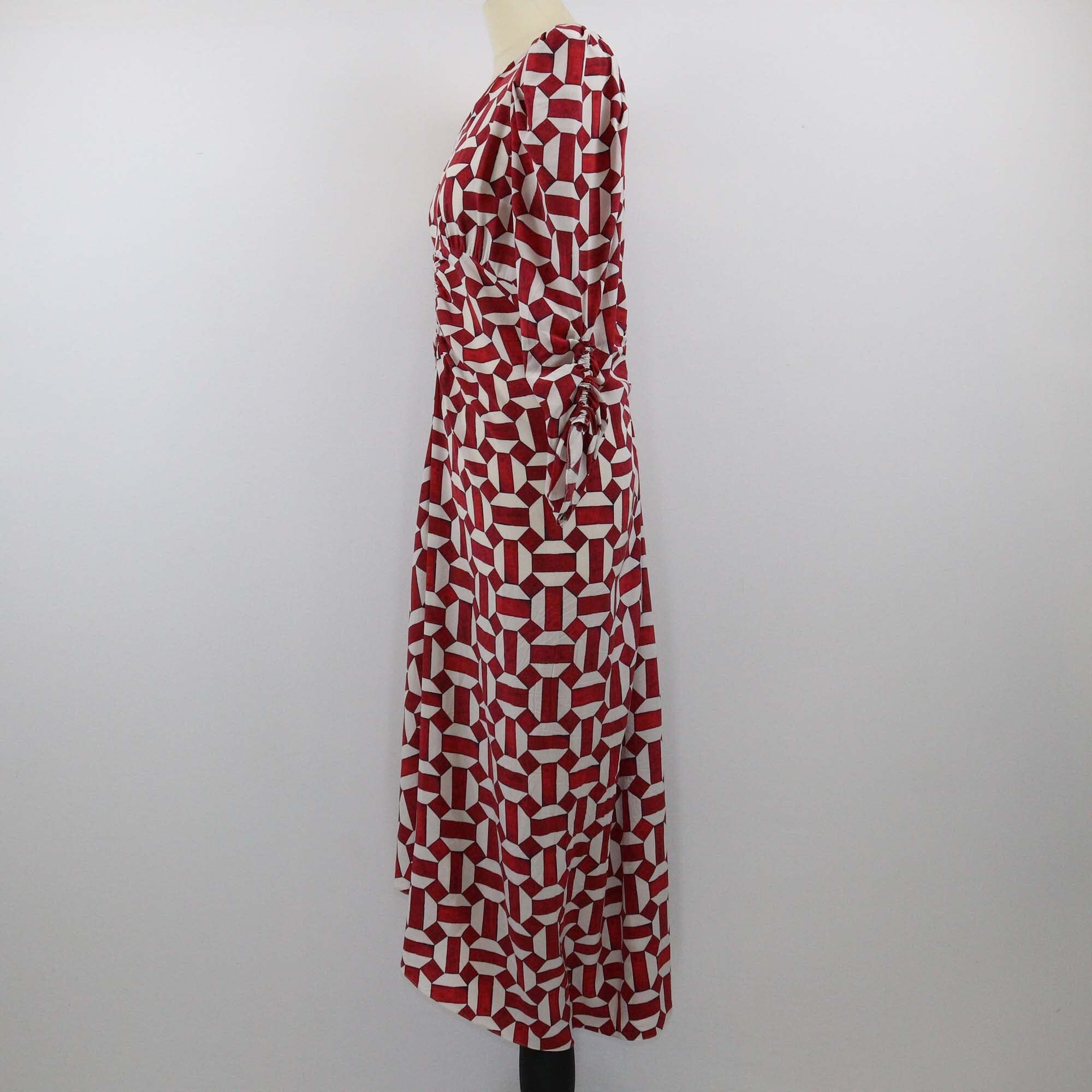 Isabel Marant Red/White Printed Midi Dress Womens Isabel Marant 