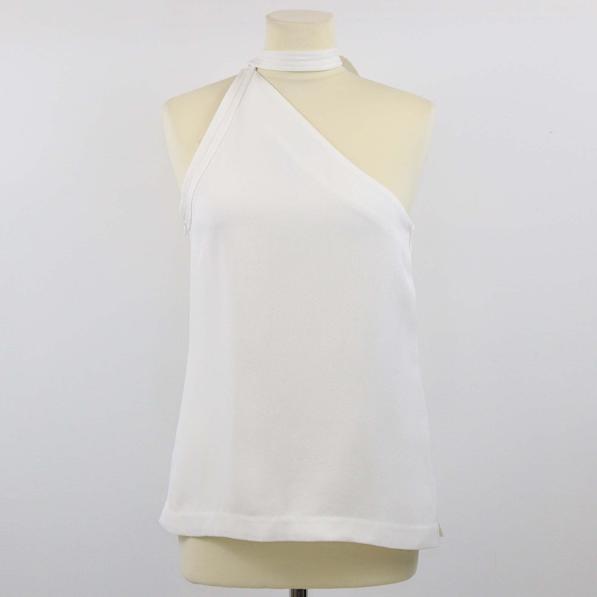 3.1 Phillip Lim White Asymmetric Neck Tie Tank Top Womens 3.1 Phillip Lim 