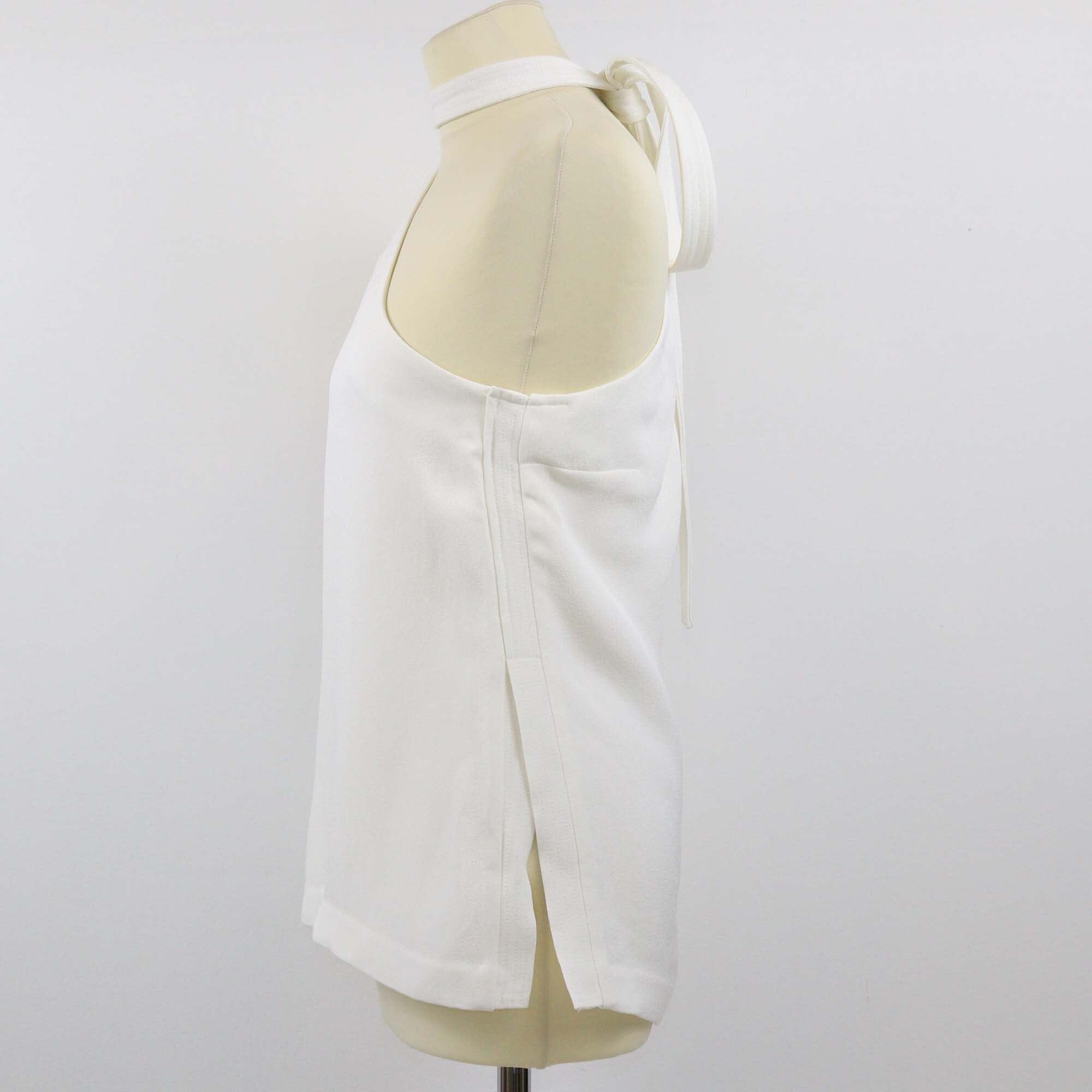 3.1 Phillip Lim White Asymmetric Neck Tie Tank Top Womens 3.1 Phillip Lim 