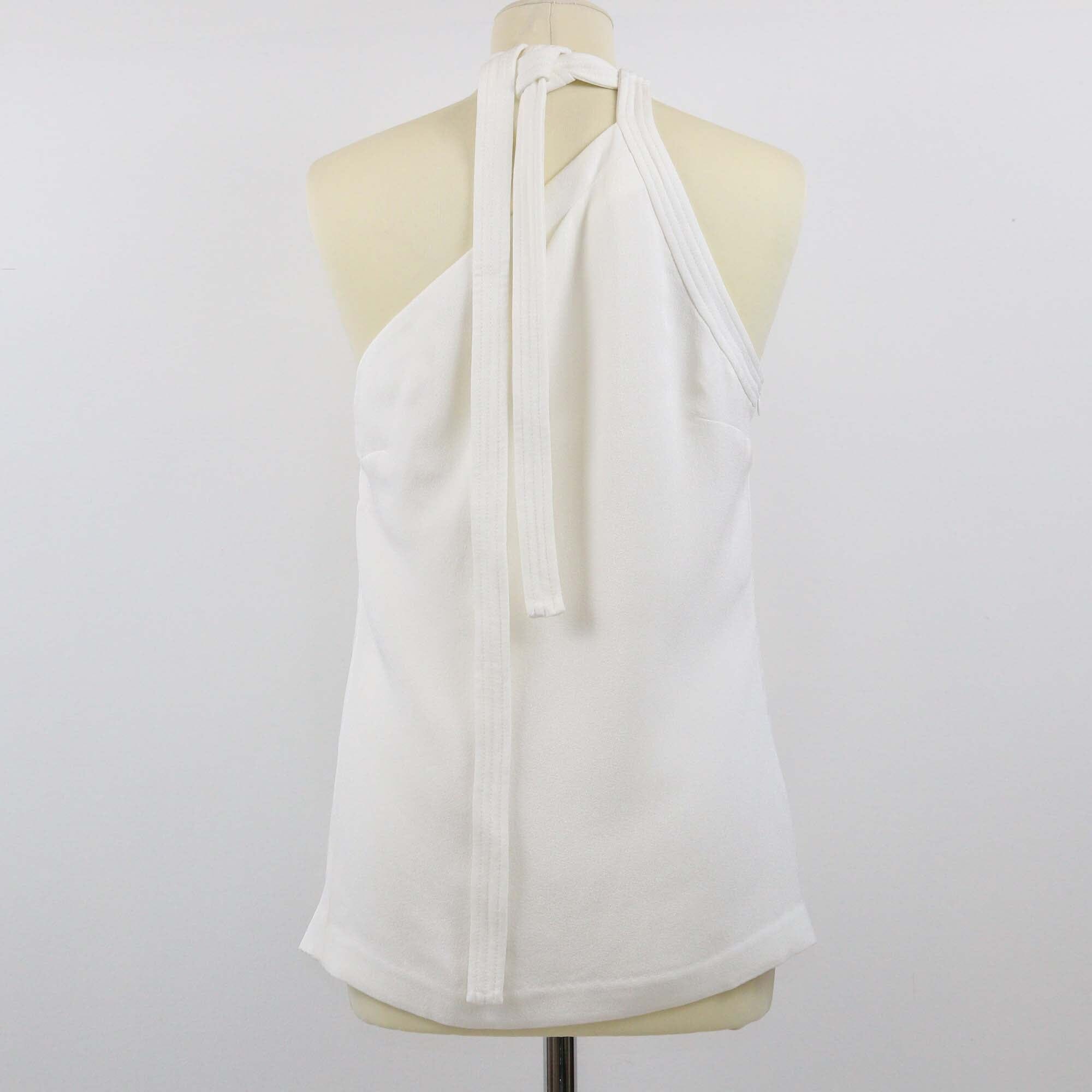 3.1 Phillip Lim White Asymmetric Neck Tie Tank Top Womens 3.1 Phillip Lim 