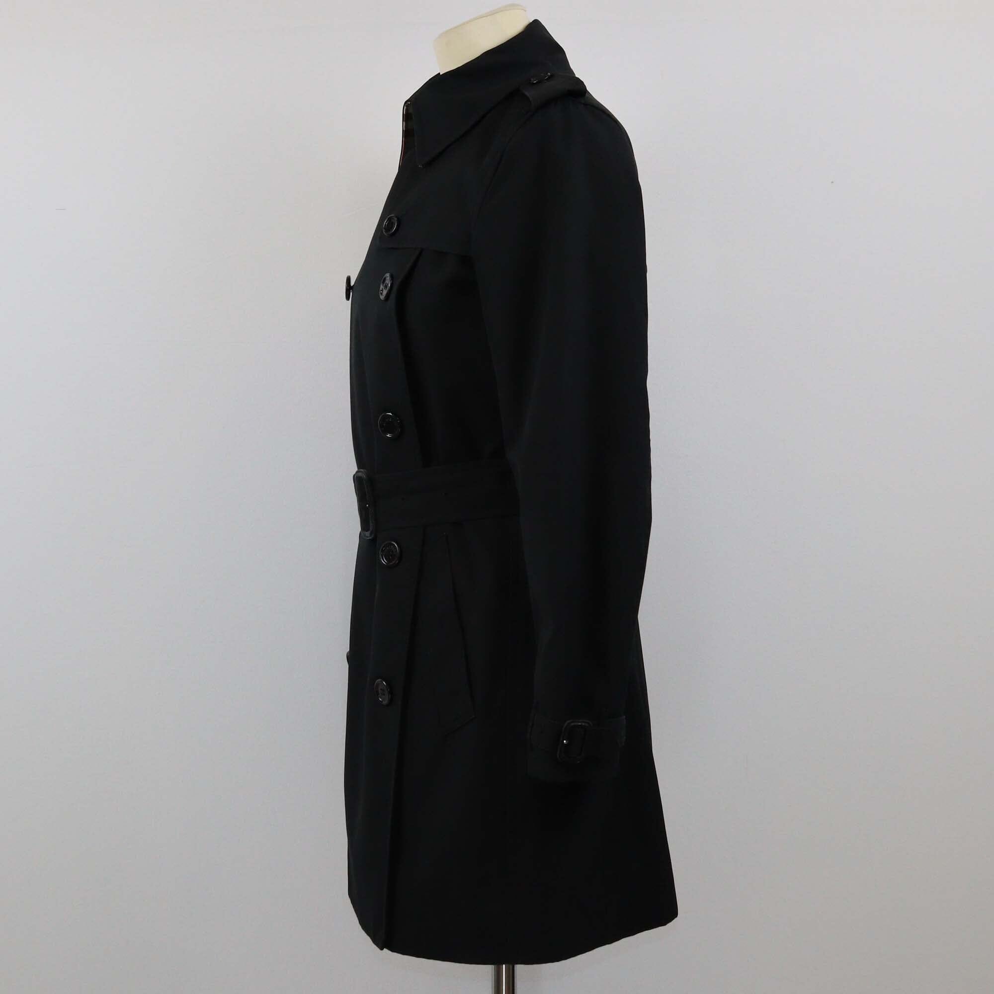 Burberry Black Belted Trench Coat Womens Burberry 