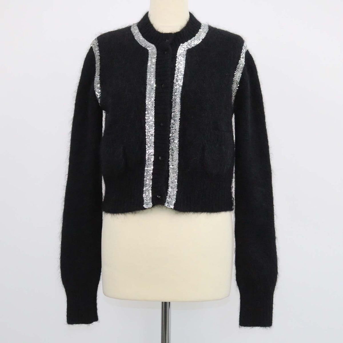 Class Roberto Cavalli Black Mohair Wool and Sequins Sweater