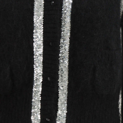 Class Roberto Cavalli Black Mohair Wool and Sequins Sweater