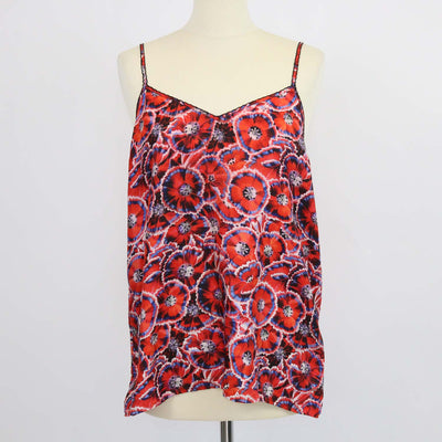 Gucci Red Silk Poppy Floral Print Top & Cardigan Set