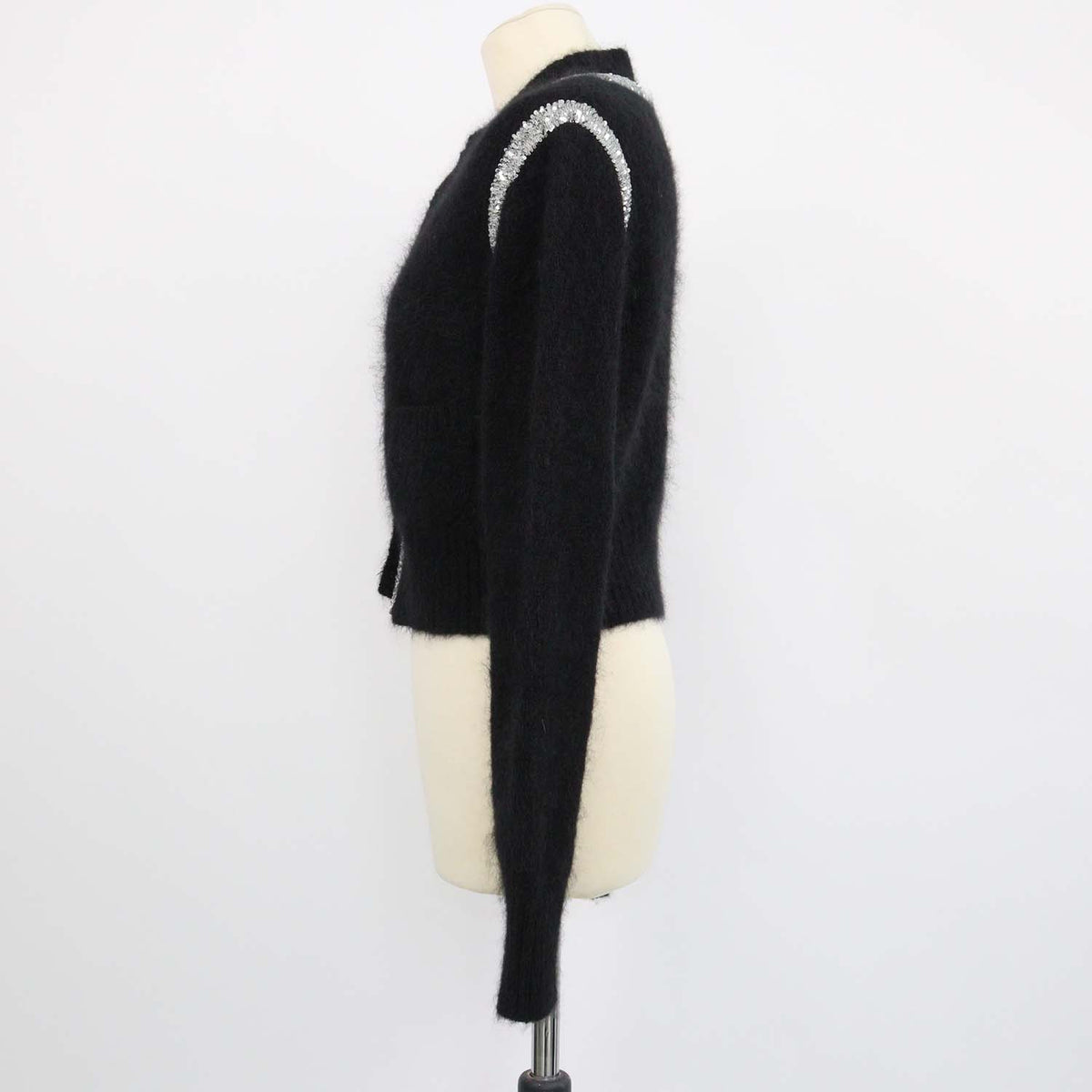 Class Roberto Cavalli Black Mohair Wool and Sequins Sweater