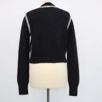 Class Roberto Cavalli Black Mohair Wool and Sequins Sweater