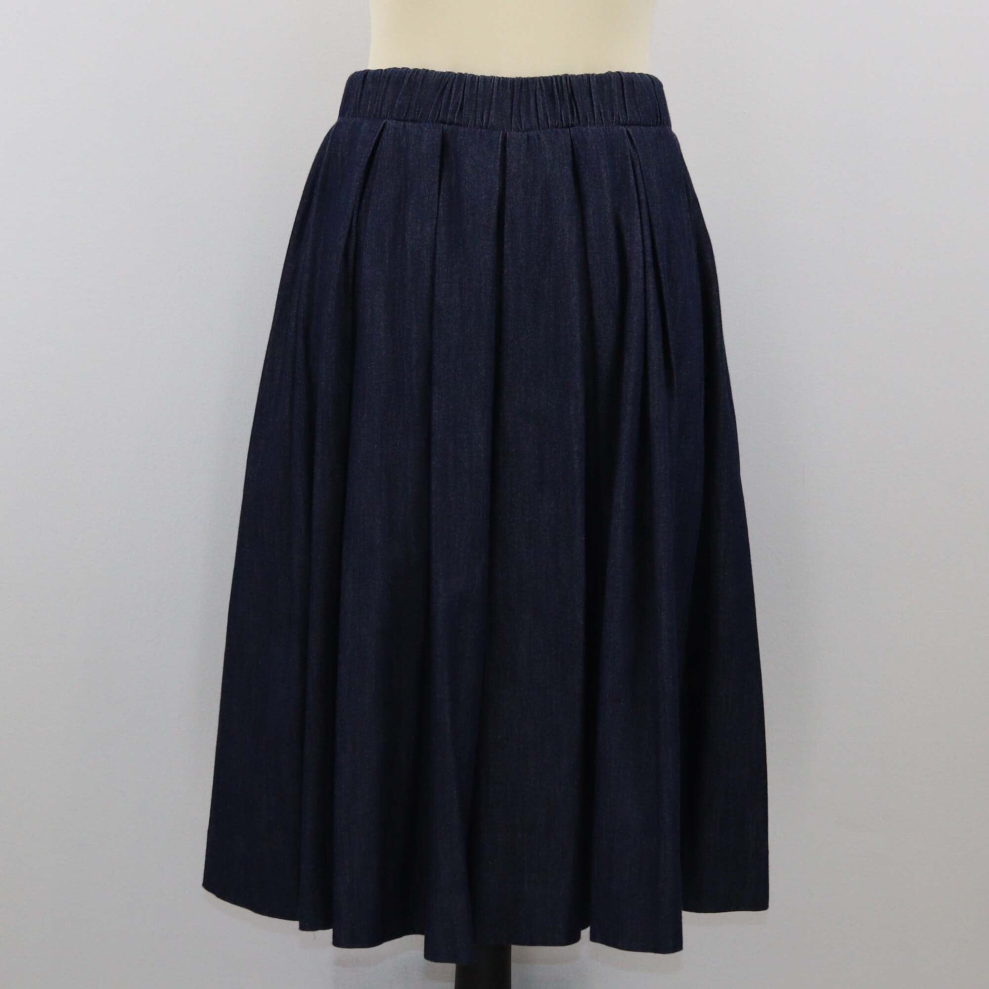 S Max Mara Dark Blue Wide Leg Pleated Pants Womens S Max Mara 