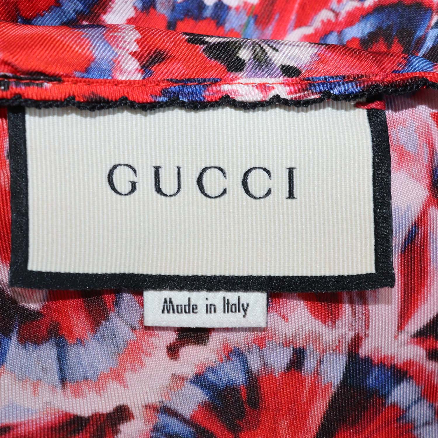 Gucci Red Silk Poppy Floral Print Top & Cardigan Set