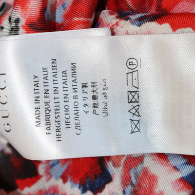 Gucci Red Silk Poppy Floral Print Top & Cardigan Set