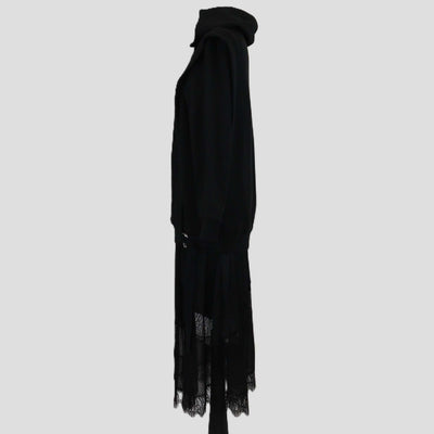 3.1 Phillip Lim Black Cotton Lace Skirt Hooded Midi Dress