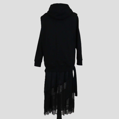 3.1 Phillip Lim Black Cotton Lace Skirt Hooded Midi Dress
