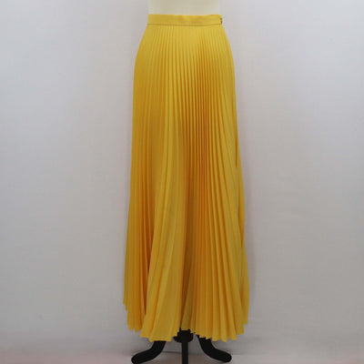 Prada Yellow Pleated Crepe De Chine Maxi Skirt Womens Prada 