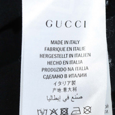 Gucci Black Cotton Logo Print Distressed Crew Neck T-Shirt