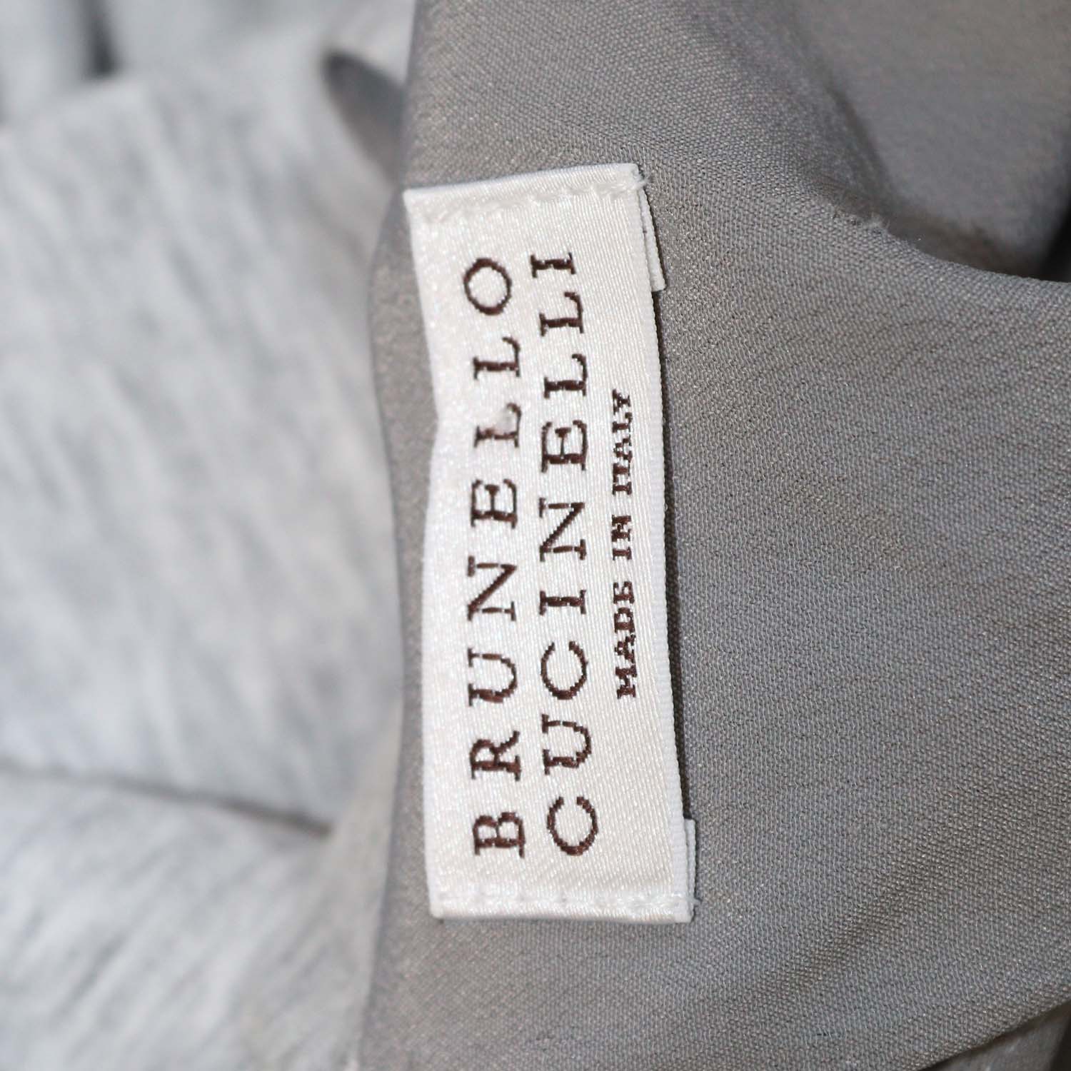 Brunello Cucinelli Grey Cotton Bow Sleeveless Long Dress