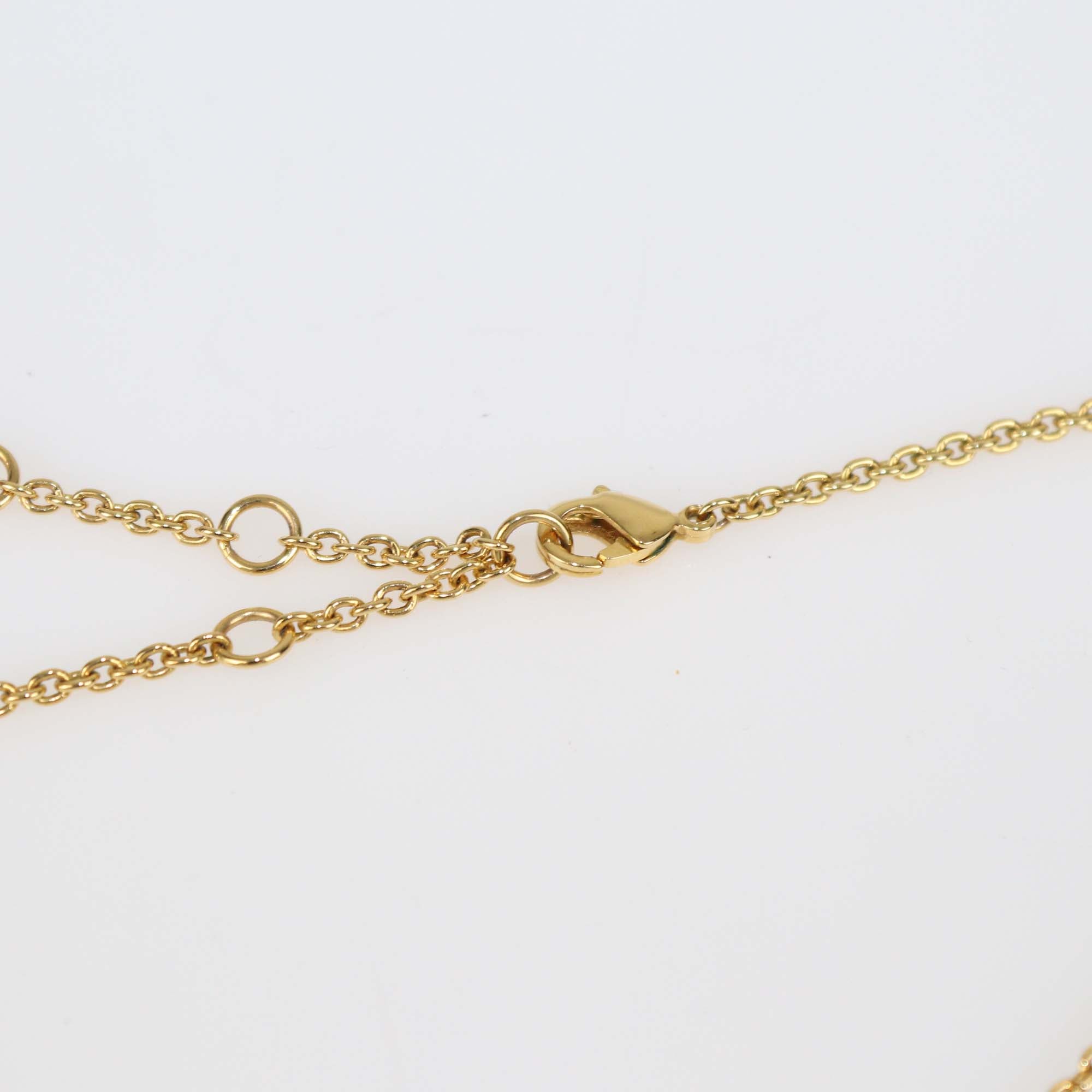 Fendi Gold Tone Metal Uniform Baguette Necklace