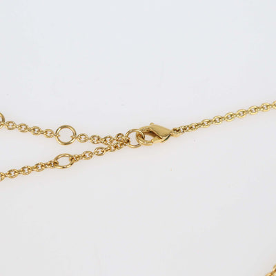 Fendi Gold Tone Metal Uniform Baguette Necklace