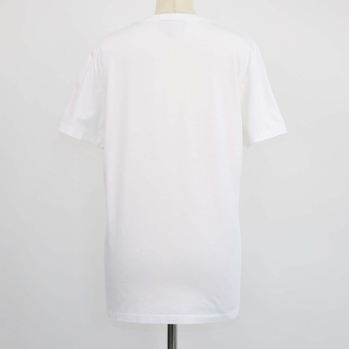 Burberry White Cotton Logo Embroidered V Neck T-Shirt