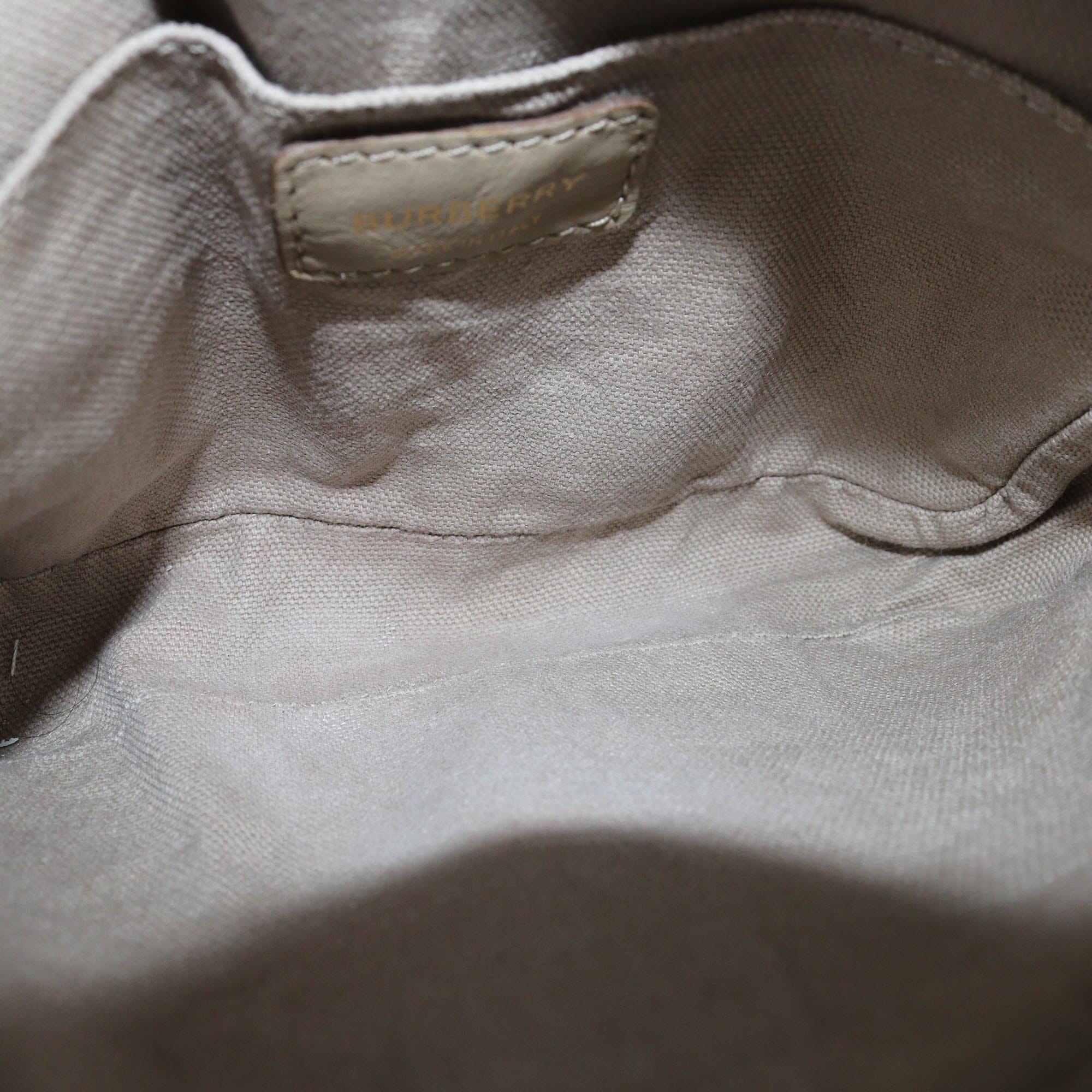 Burberry Beige Monogram Embossed Camera Crossbody Bag Womens Burberry 