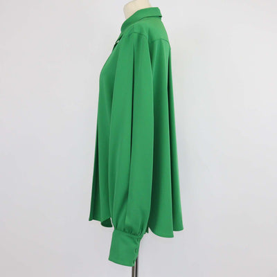 Elie Saab Green Pleated Light Cady Long Sleeve Shirt