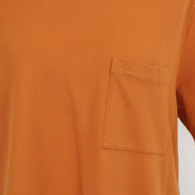Hermes Orange Brule Cotton Piqures Sellier T-Shirt