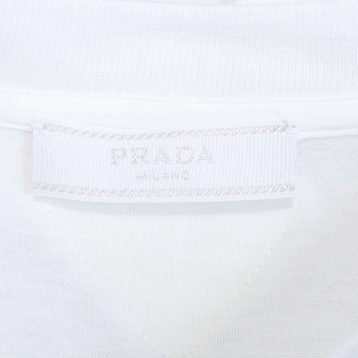 Prada White Cotton Jersey Crew Neck T-Shirt