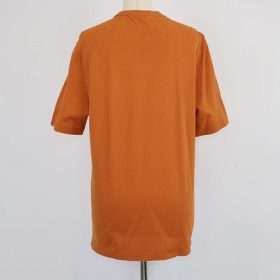 Hermes Orange Brule Cotton Piqures Sellier T-Shirt