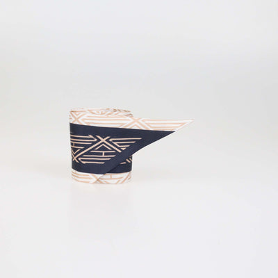 Chloe Navy Blue/Cream Silk Charlie Bandeau Scarf