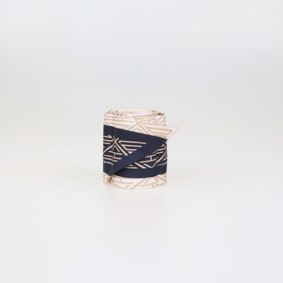 Chloe Navy Blue/Cream Silk Charlie Bandeau Scarf