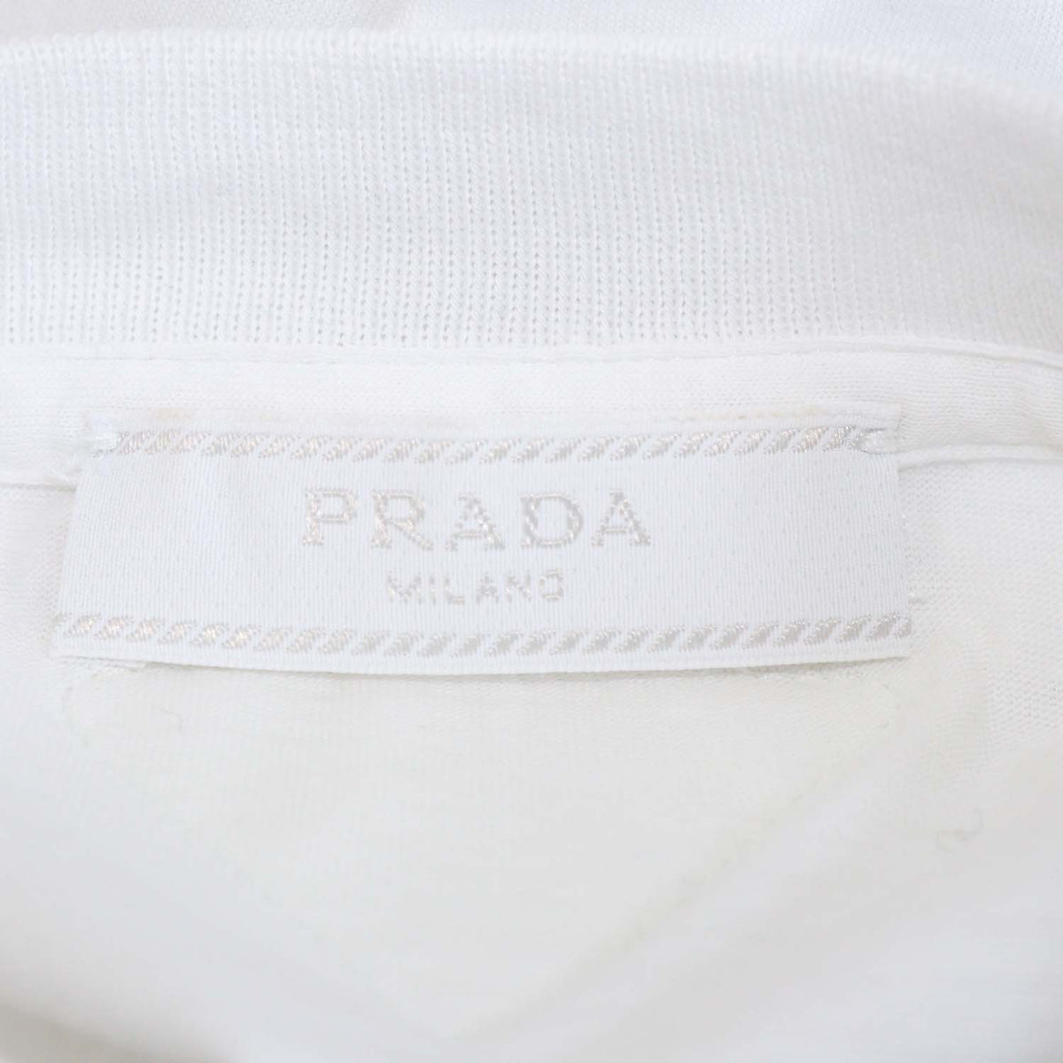 Prada White Cotton Jersey Crew Neck T-Shirt