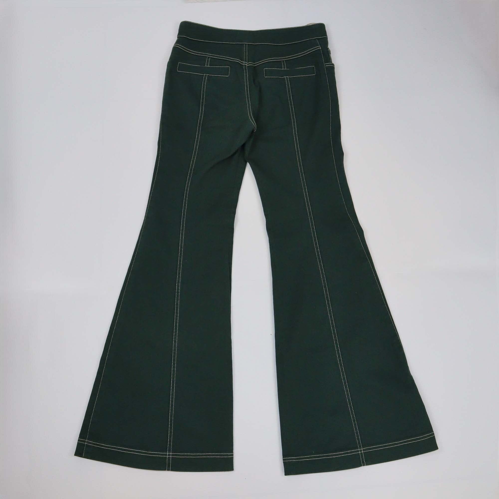 Chloe Intense Green High Waist Flared Wide Pants Womens Chloe 