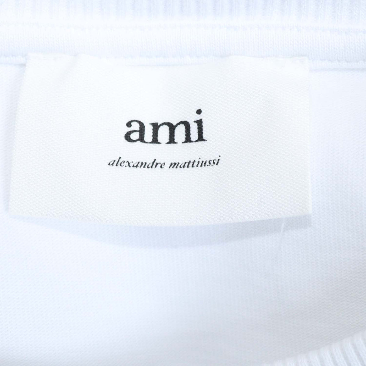 Ami Alexandre Mattiussi White Cotton Heart Paris Embroidered Crew Neck T-Shirt