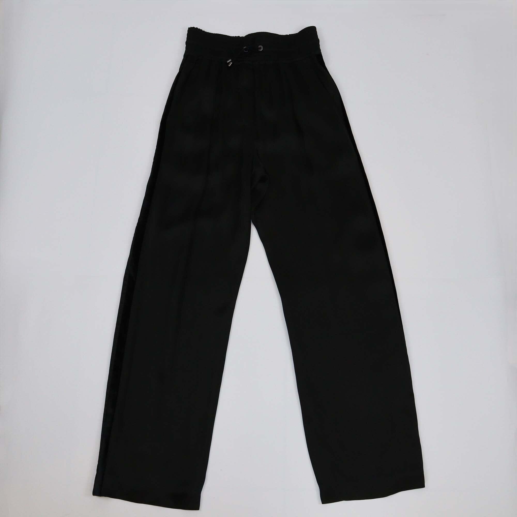 Brunello Cucinelli Shiny Black High Waist Wide Leg Pants Womens Brunello Cucinelli 