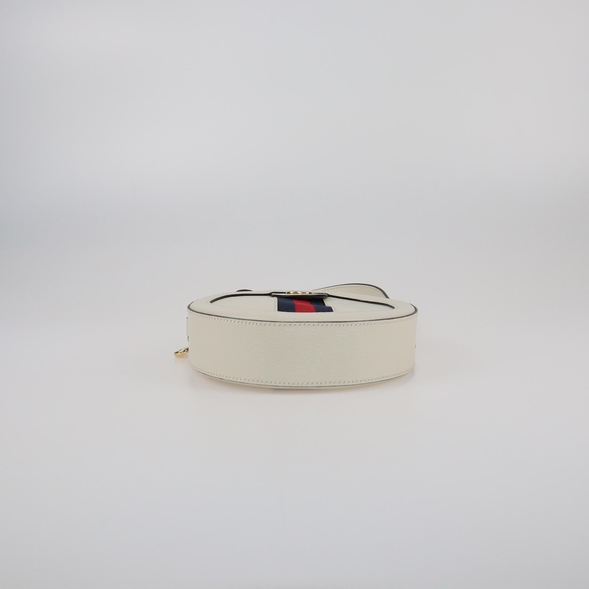 Gucci Off White Mini Web Ophidia Round Shoulder Bag Womens Gucci 