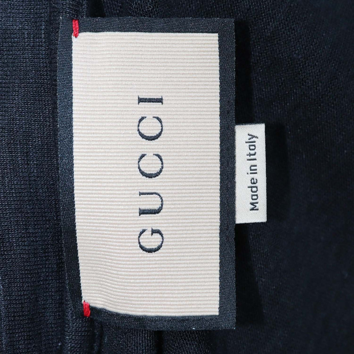 Gucci Black Linen Interlocking G Patch Crew Neck T-Shirt