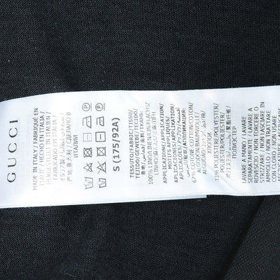 Gucci Black Linen Interlocking G Patch Crew Neck T-Shirt