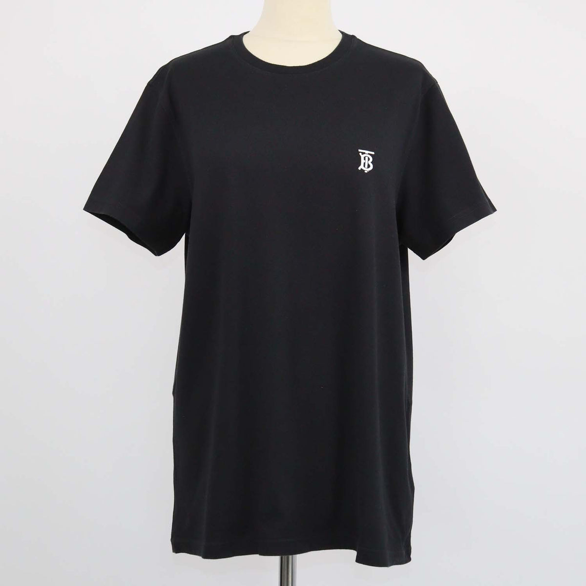 Burberry Black Cotton TB Embroidered Crew Neck T-Shirt