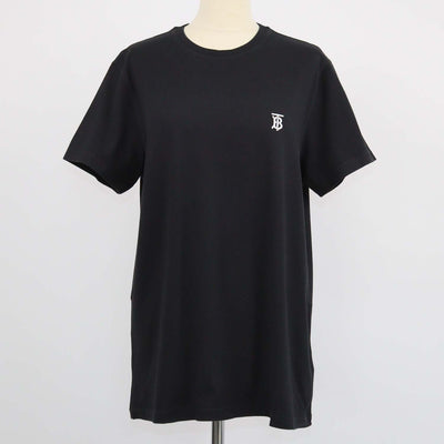 Burberry Black Cotton TB Embroidered Crew Neck T-Shirt