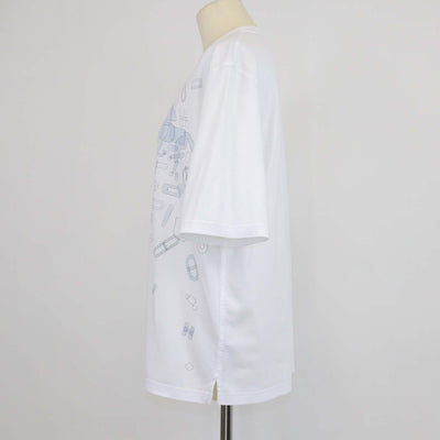 Hermes White Cotton Fragments Equestres T-Shirt