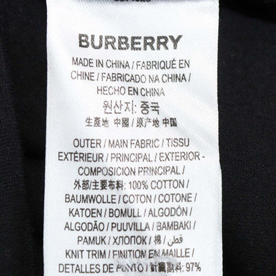 Burberry Black Cotton TB Embroidered Crew Neck T-Shirt