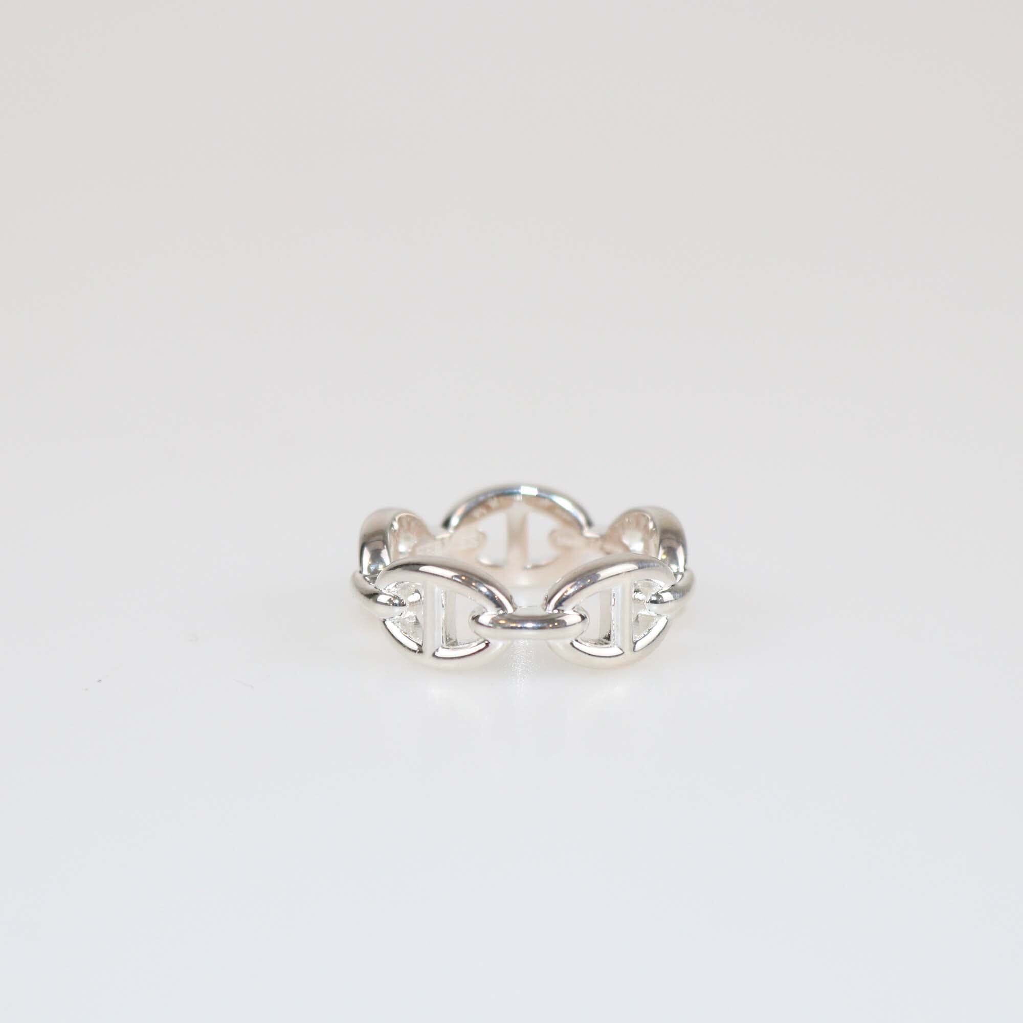 Hermes Small Chaine D'Ancre Sterling Silver Ring Womens Hermes 