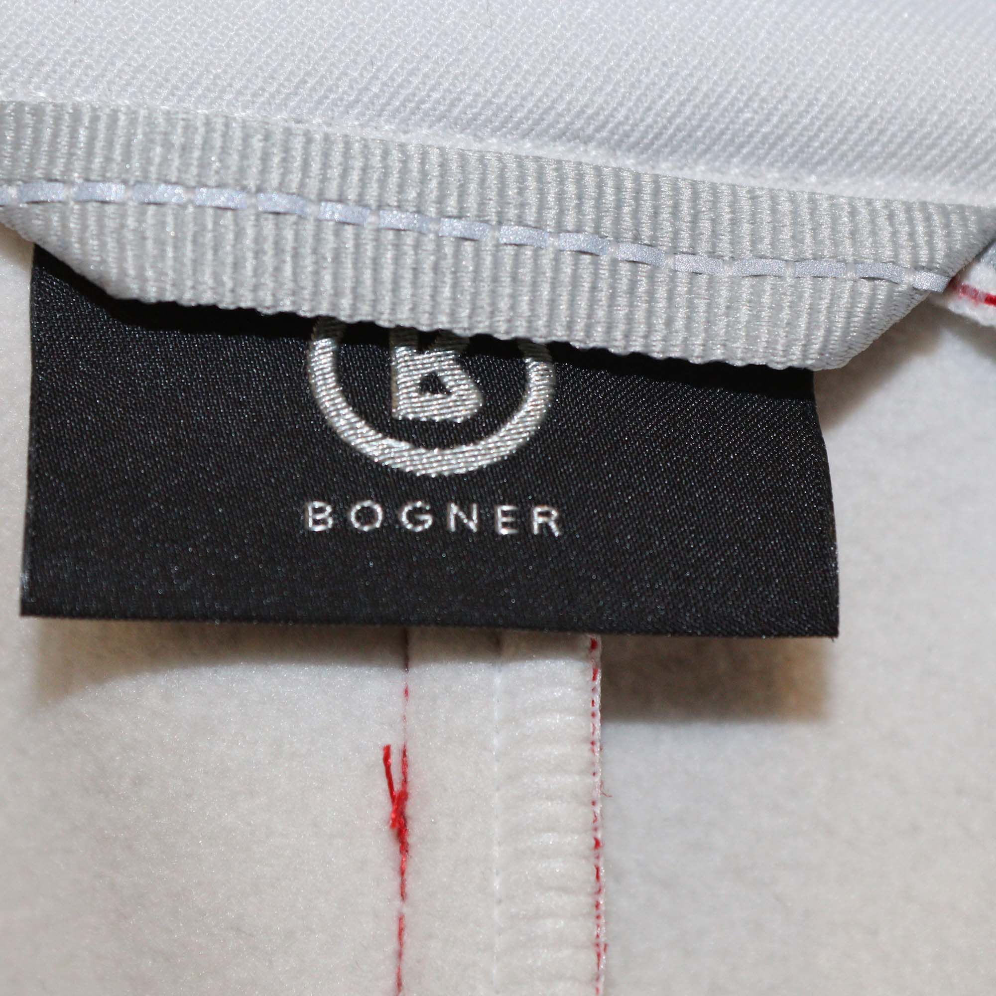 Bogner Red/White Nylon Padded Talisha High Neck Long Sleeve Ski Suit