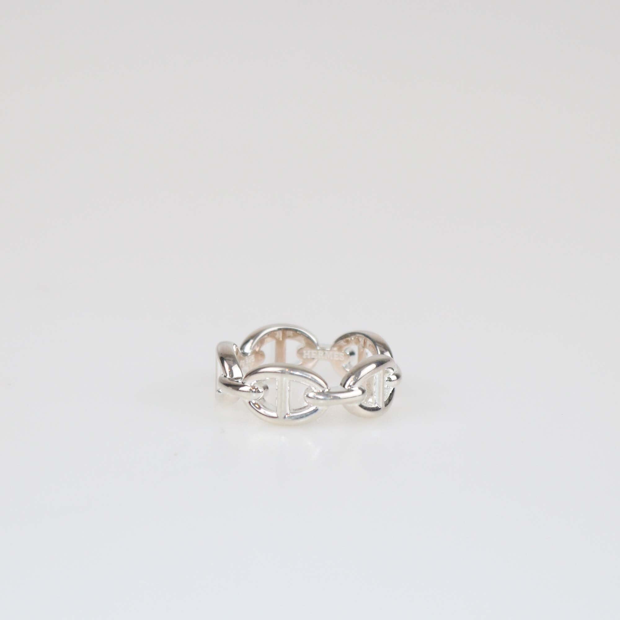 Hermes Small Chaine D'Ancre Sterling Silver Ring Womens Hermes 