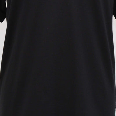 Dolce & Gabbana Black Cotton Logo Applique V Neck T-Shirt