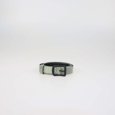Bottega Veneta Green Snakeskin Leather Slim Belt