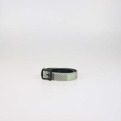 Bottega Veneta Green Snakeskin Leather Slim Belt