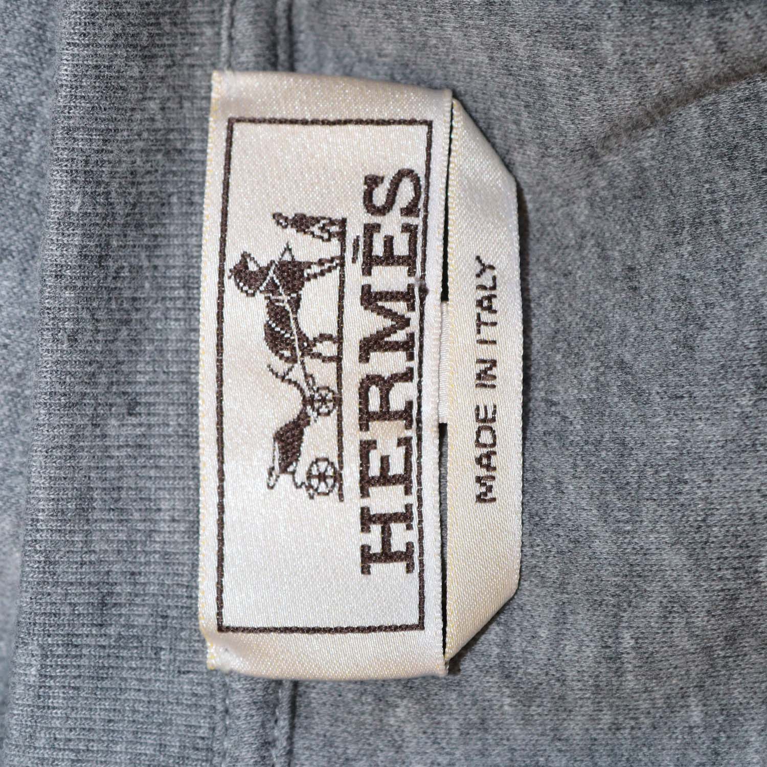 Hermes Gris Cotton Harnais en Gouache 3D T-Shirt