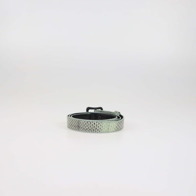 Bottega Veneta Green Snakeskin Leather Slim Belt
